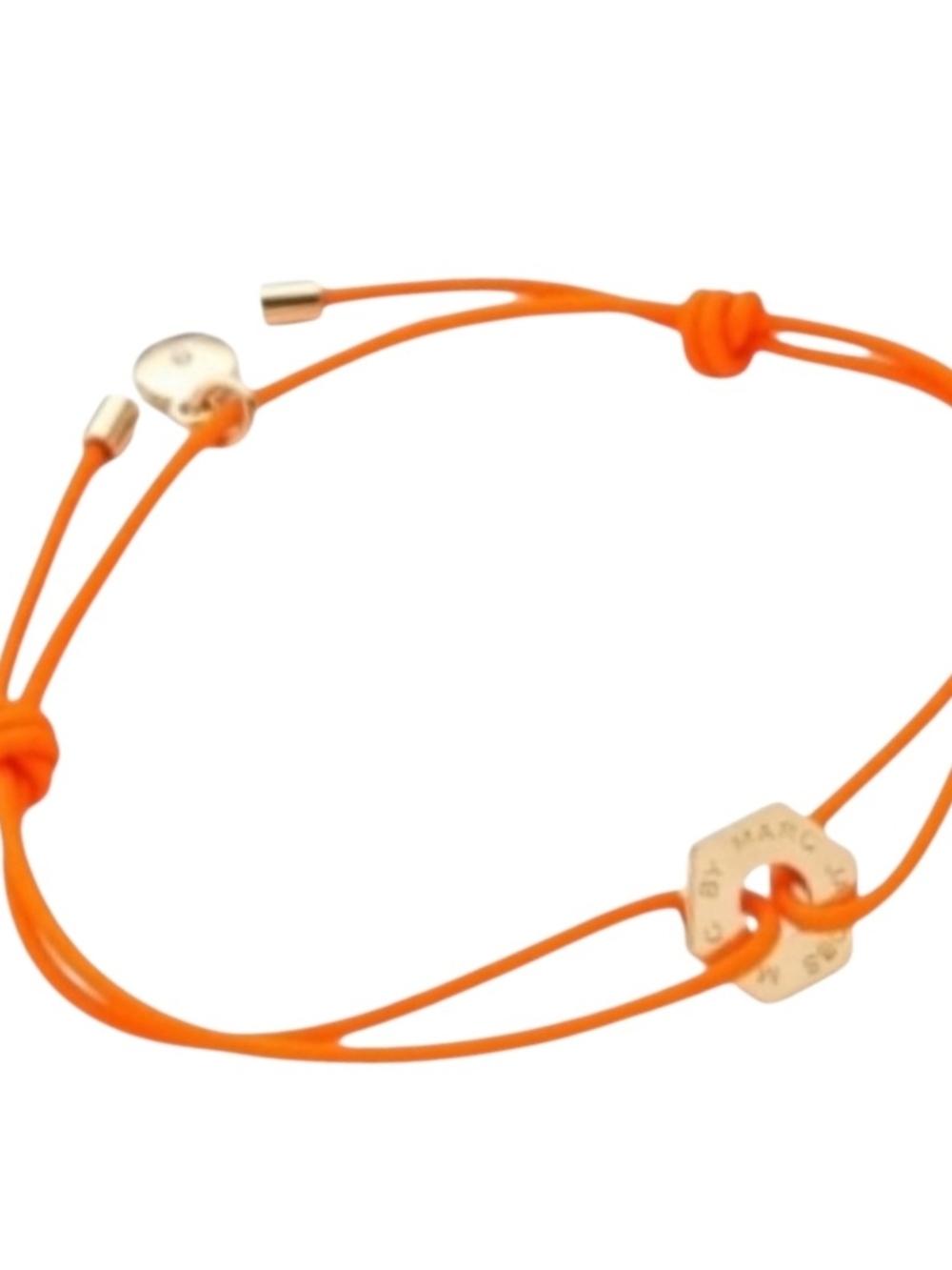 Marc by Marc Jacobs Bright Orange Cord Bracelet with Gold Charm